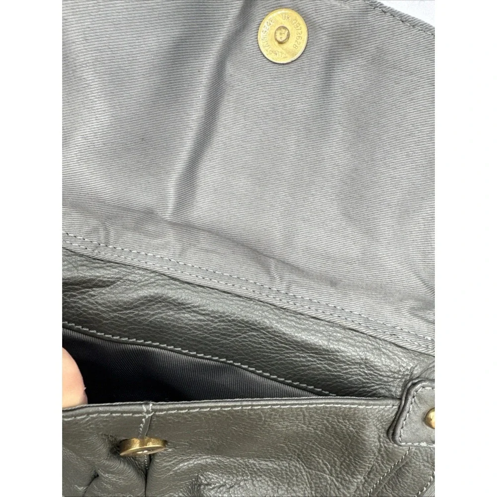 Great American Leather Works Gray Bag Crossbody Multi-Zipper Pocket Adjustable